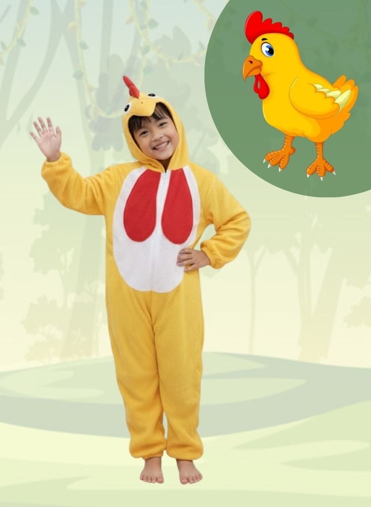 بريميم زي دجاجة للأطفال - زي دجاجة صفراء للأولاد والبنات، زي تنكري ممتع ومناسبات مدرسية - Image 1